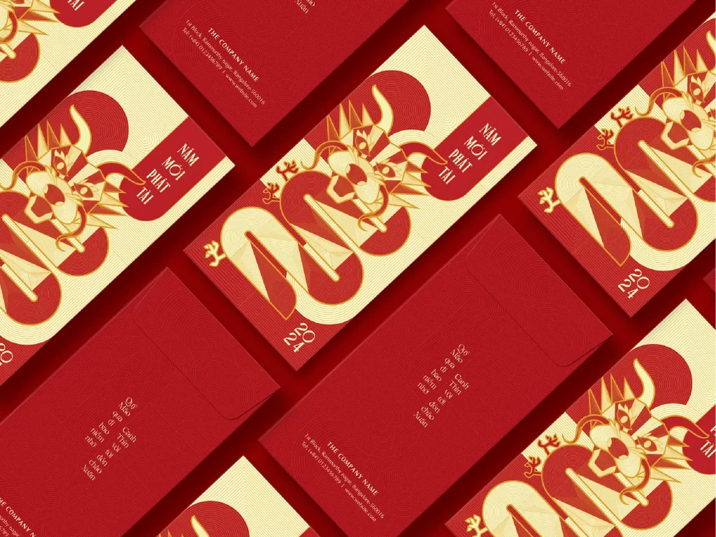 Bao lì xì thiết kế trên chất liệu cao cấp - Giấy mỹ thuật